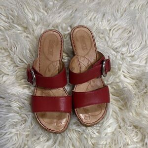 BORNRed Leather Sandals with Buckle